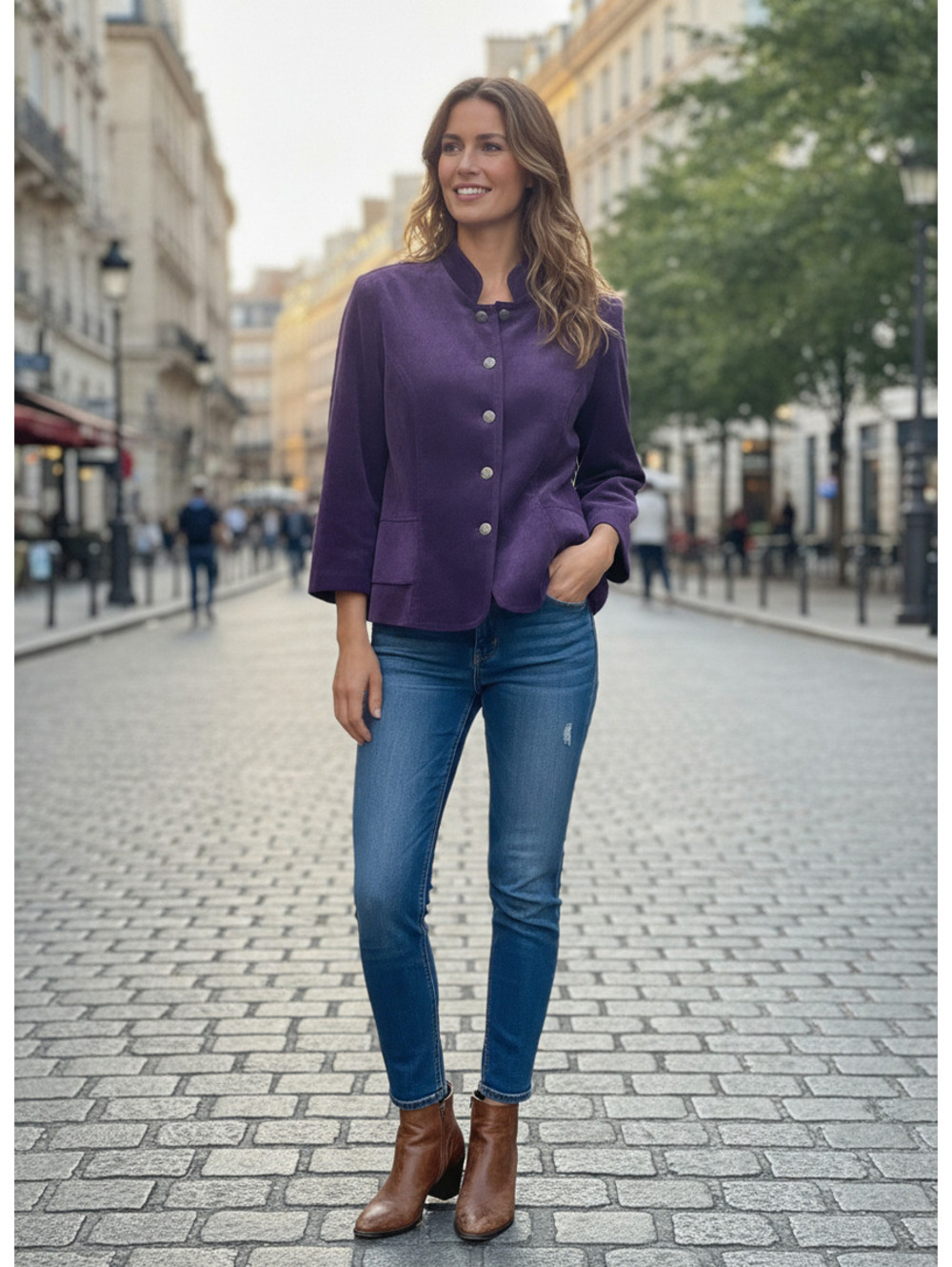 Roz and Ali purple 3/4 sleeve Sz XL blazer